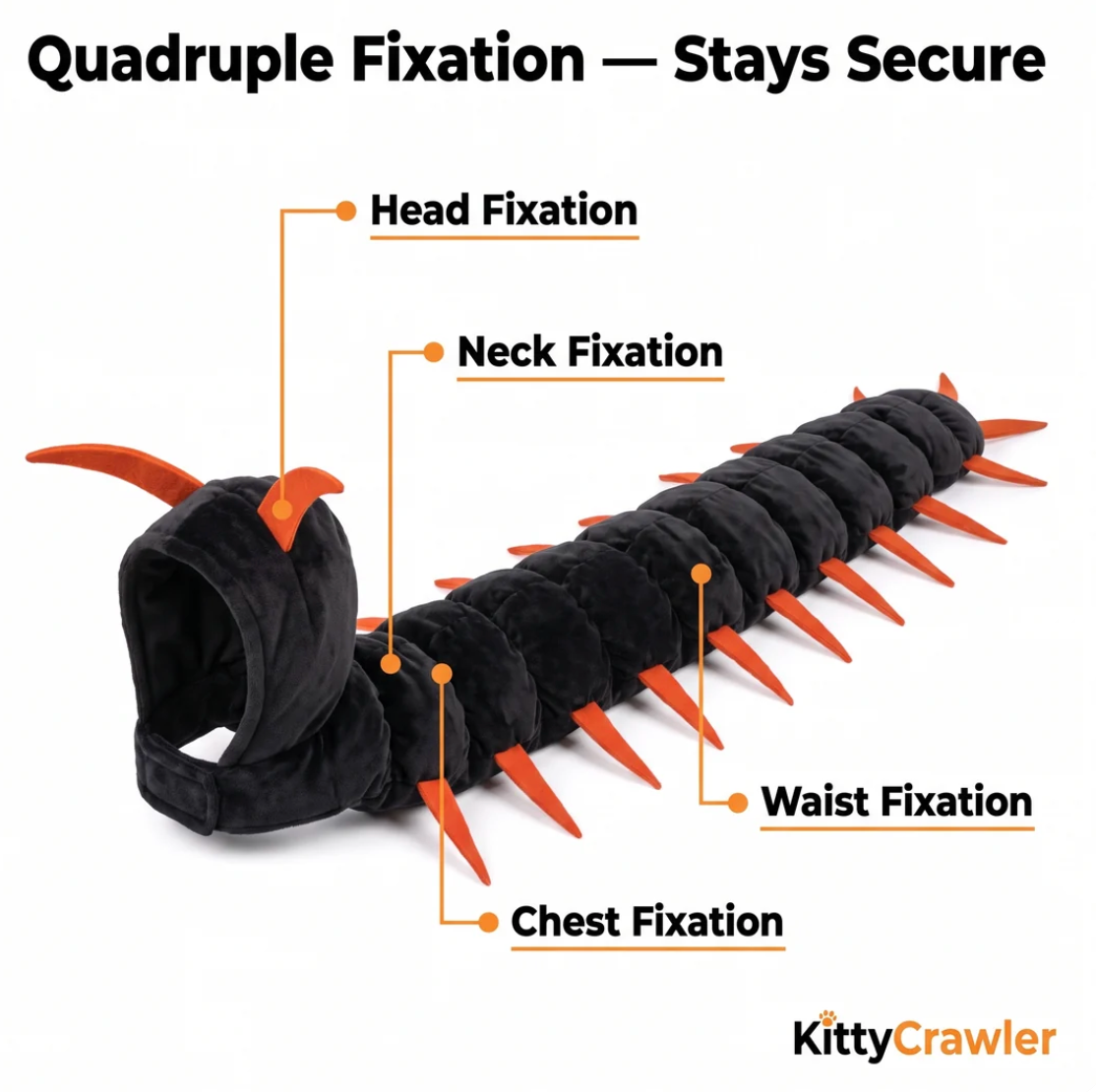 KittyCrawler™ Cat Centipede Costume | Soft Plush, Adjustable Fit
